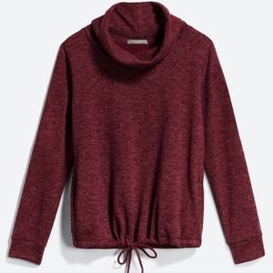 Loveappella Persy Cowl Neck Drawstring Hem Knit Top, Size Small